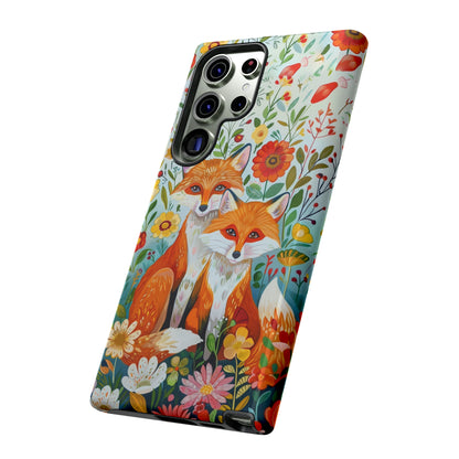 Foxes in the Floral Garden Phone Case