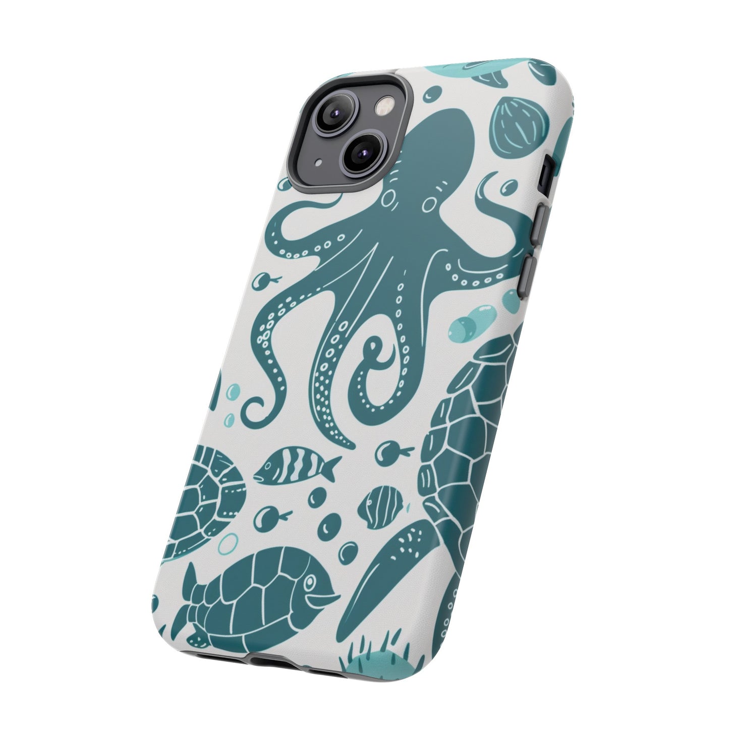 Undersea World Octopus, Turtle, Manta Ray Phone Case