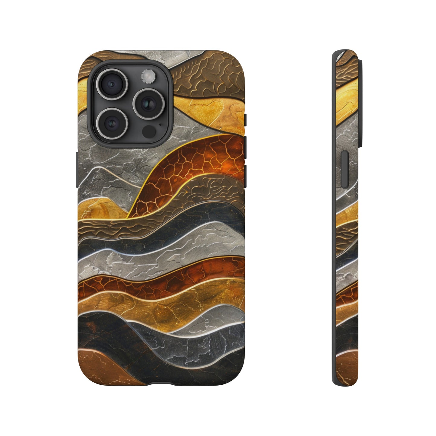 Abstract Gold and Silver Mountain Design Phone Case