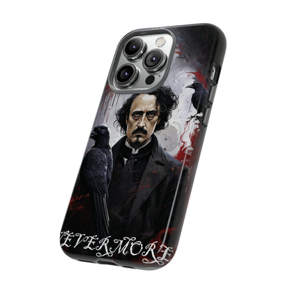 Nevermore Edgar Allen Poe, gothic Raven, Retro Samsung Galaxy Phone iPhone 15, 14 Plus 13 12 7 8 Se Horror Dark Academia Style goth Vibe