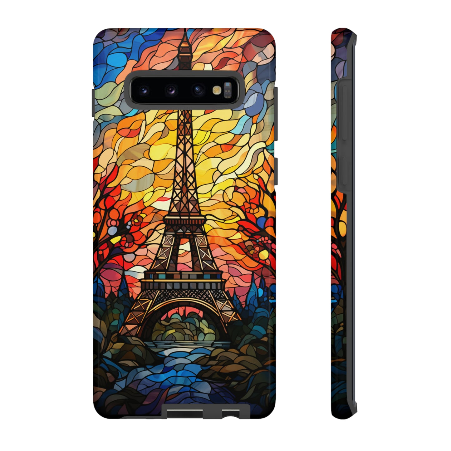 Parisian Elegance: Stained Glass Eiffel Tower | Artistic Flair iPhone Case for iPhone Models 11 through 14 Pro Max, Samsung Galaxy, and Google Pixel