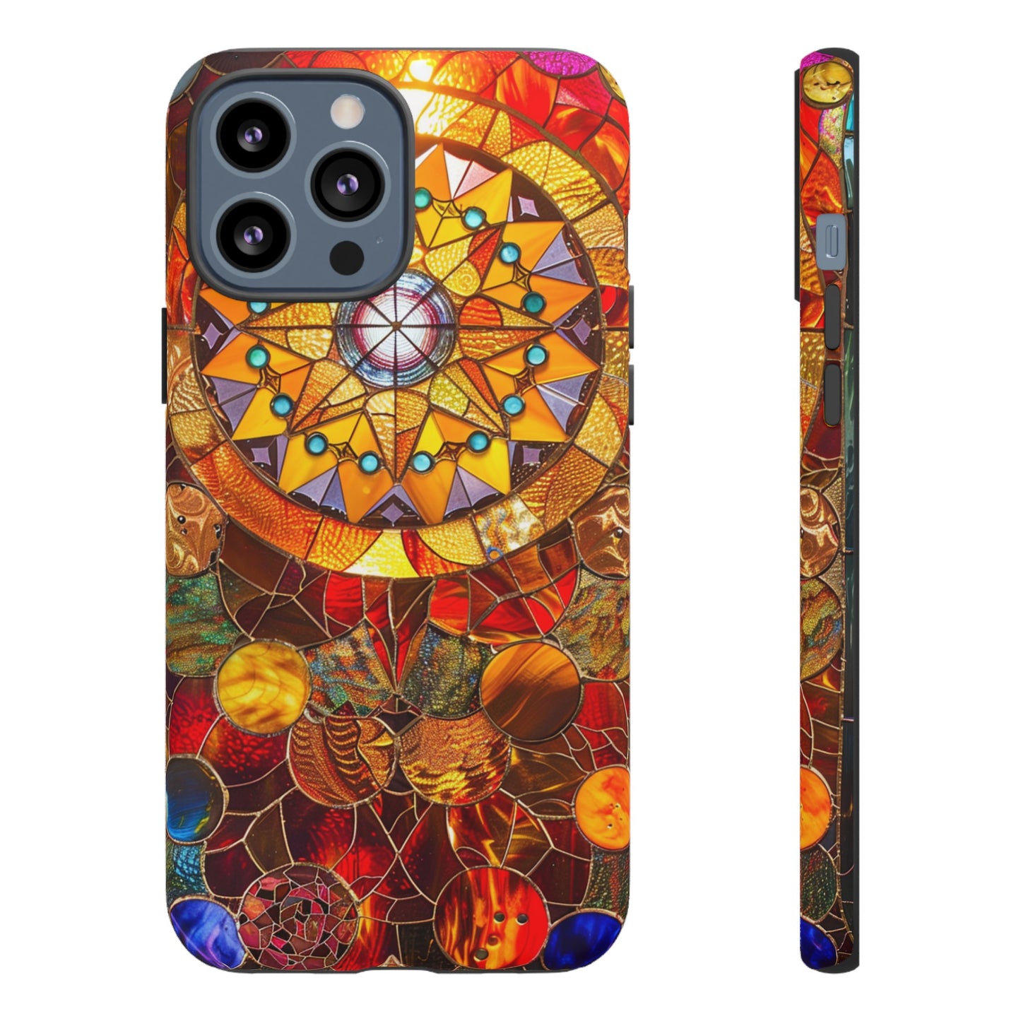 Cosmic Stained Glass Mandala Phone Case