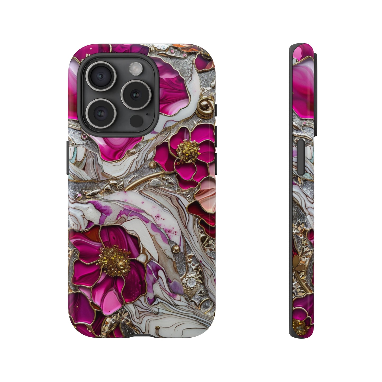 Stained Glass Magenta Floral Paisley Explosion Phone Case