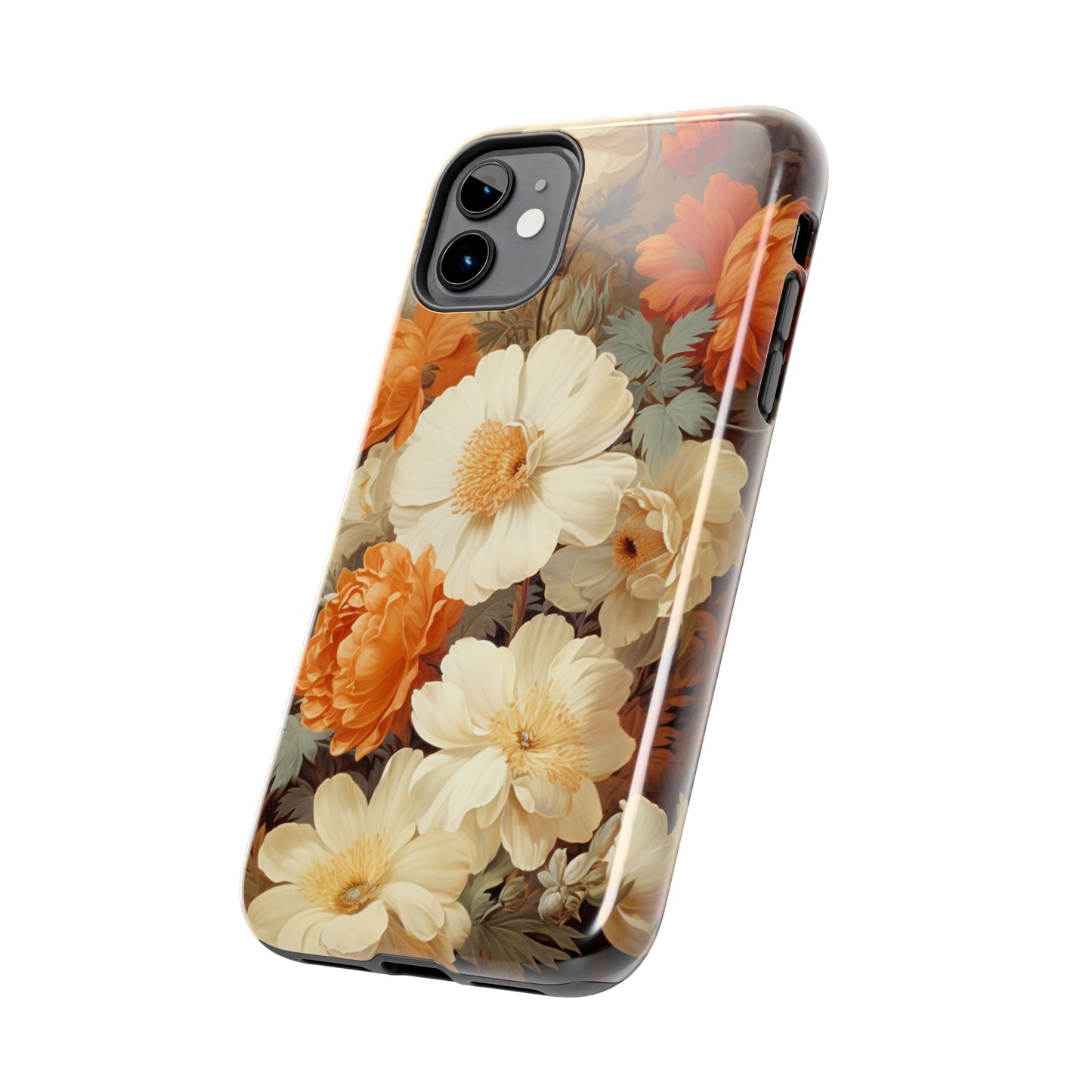 Vintage Floral Aesthetic Phone Tough Case Antique Print for iPhone 14 11 Pro 12 13 XR XS X 7+ 8 Boho Nature Flowers Cottage Core