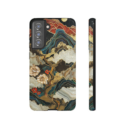 Chiyogami Stained Glass Floral Mountain Phone Case