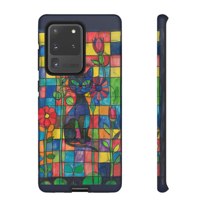 Cat in the Stained Glass Garden Phone Case