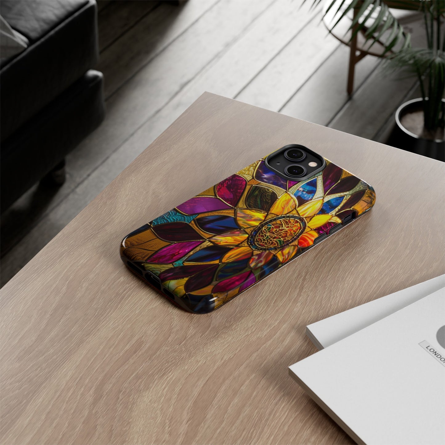 Cosmic Stained Glass Mandala Phone Case