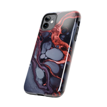 Marbled Dark Lava Flow Phone Case | Embrace the Vibrant Magma Vibes