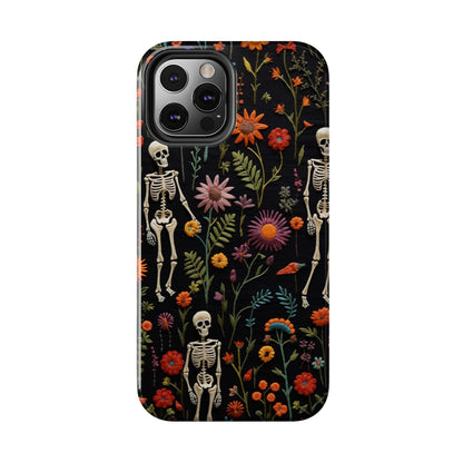 Skeletons in the garden Halloween Embroidery Phone Case