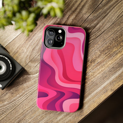 The Pink Wave iPhone Case Splash of Vibrance | Modern Art Meets Protection iPhone Tough Case