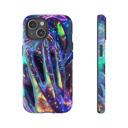 Marbled opalescent Holographic Print Phone Case