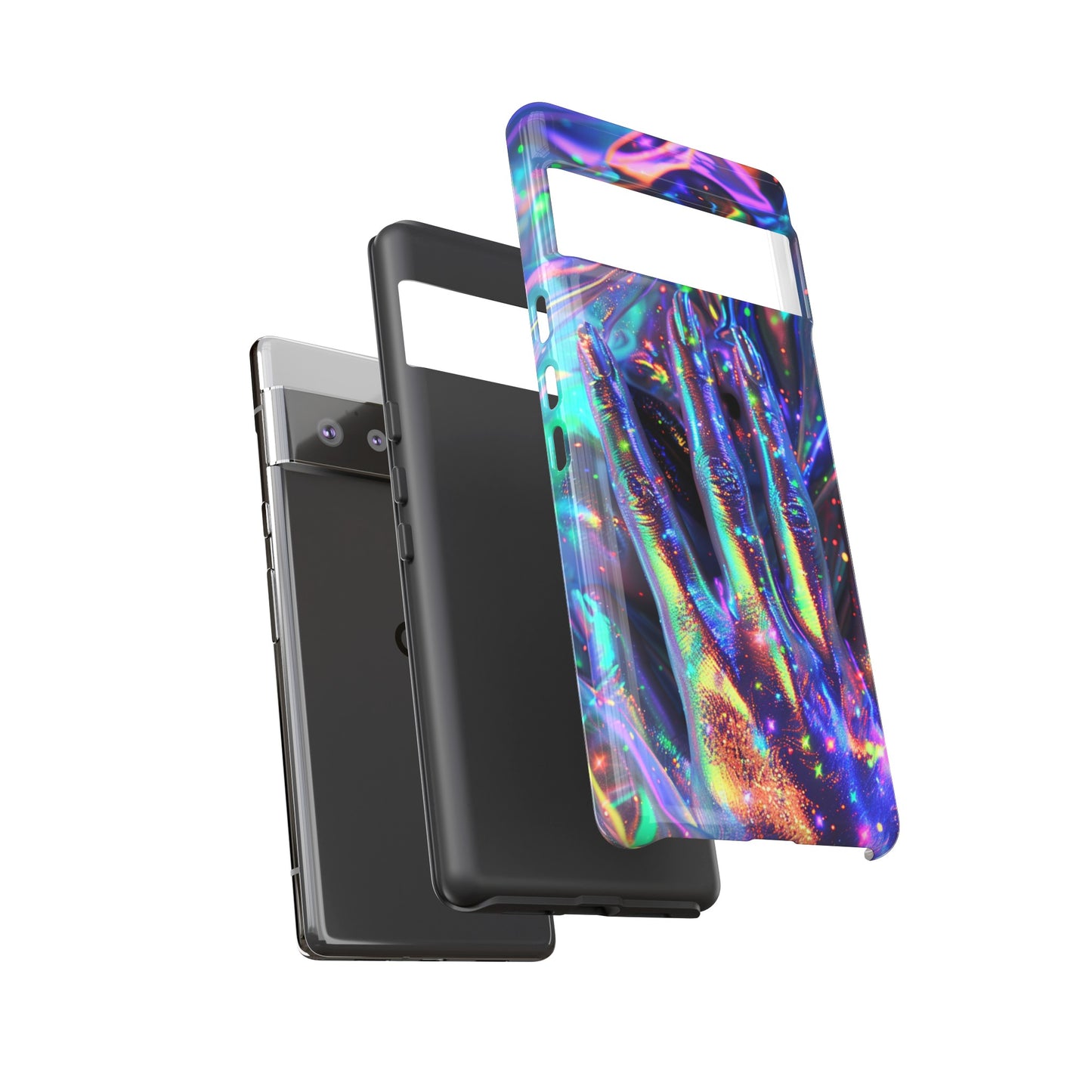 Marbled opalescent Holographic Print Phone Case