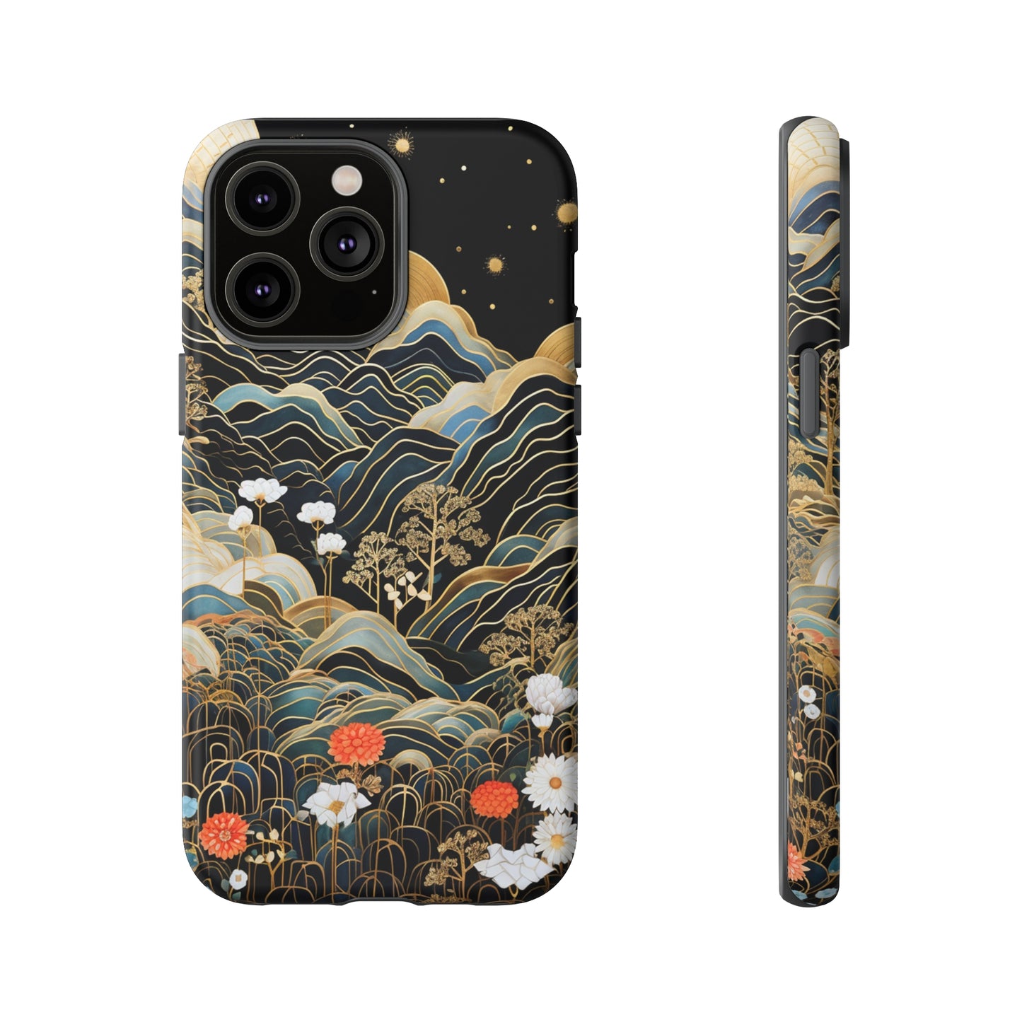 Chiyogami Flowers Tough Phone Case fits Galaxy S23 S22 S21 S20 Plus Ultra | Iphone 14 13 12 11 8 Pro Max Mini | Pixel 7 6 Pro 5 | Japanese