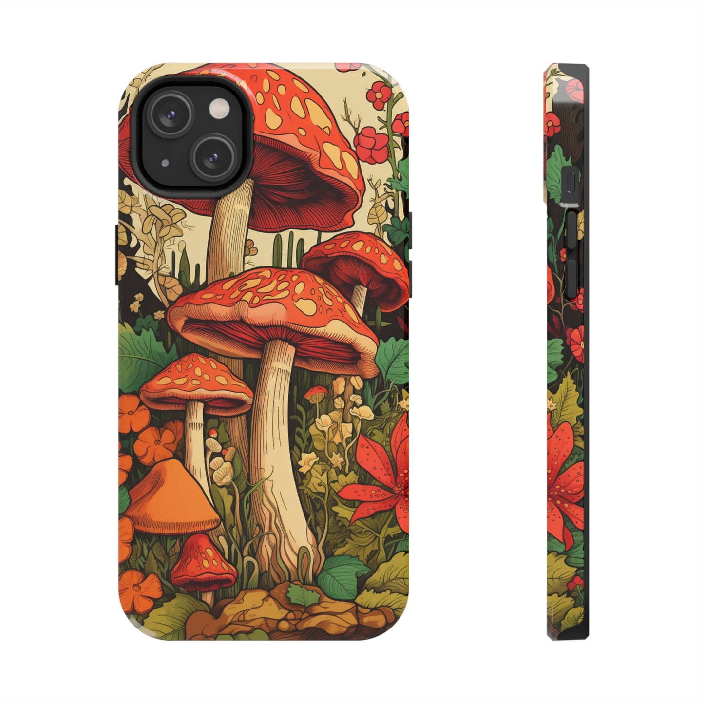 Psychedelic Retro Mushrooms: Dive Deep into Nostalgic Vibes | iPhone Case