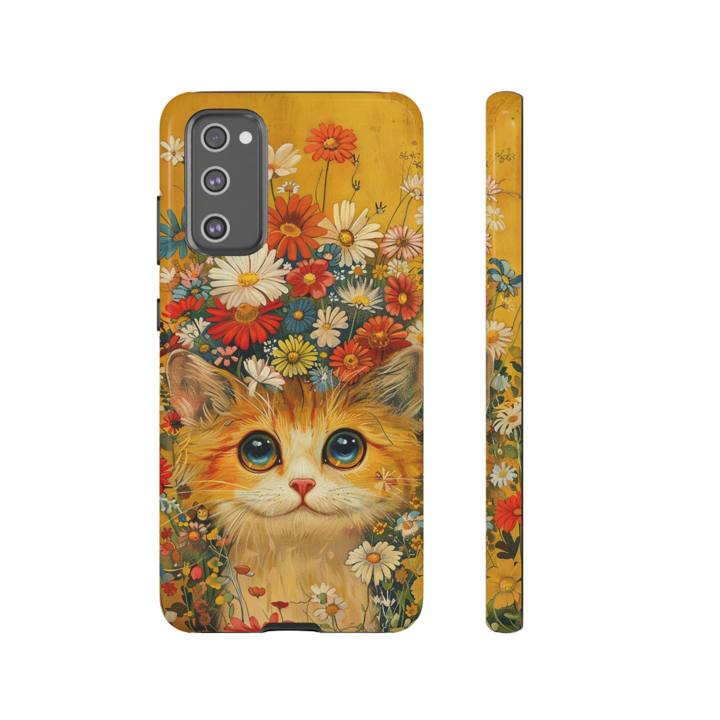 Cute Cat in Floral Garden Phone Case