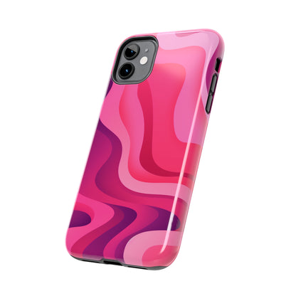 The Pink Wave iPhone Case Splash of Vibrance | Modern Art Meets Protection iPhone Tough Case