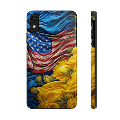 Support Ukraine Flag Phone Case | Show Your Ukrainian USA Patriotic Spirit with a Tough iPhone Case