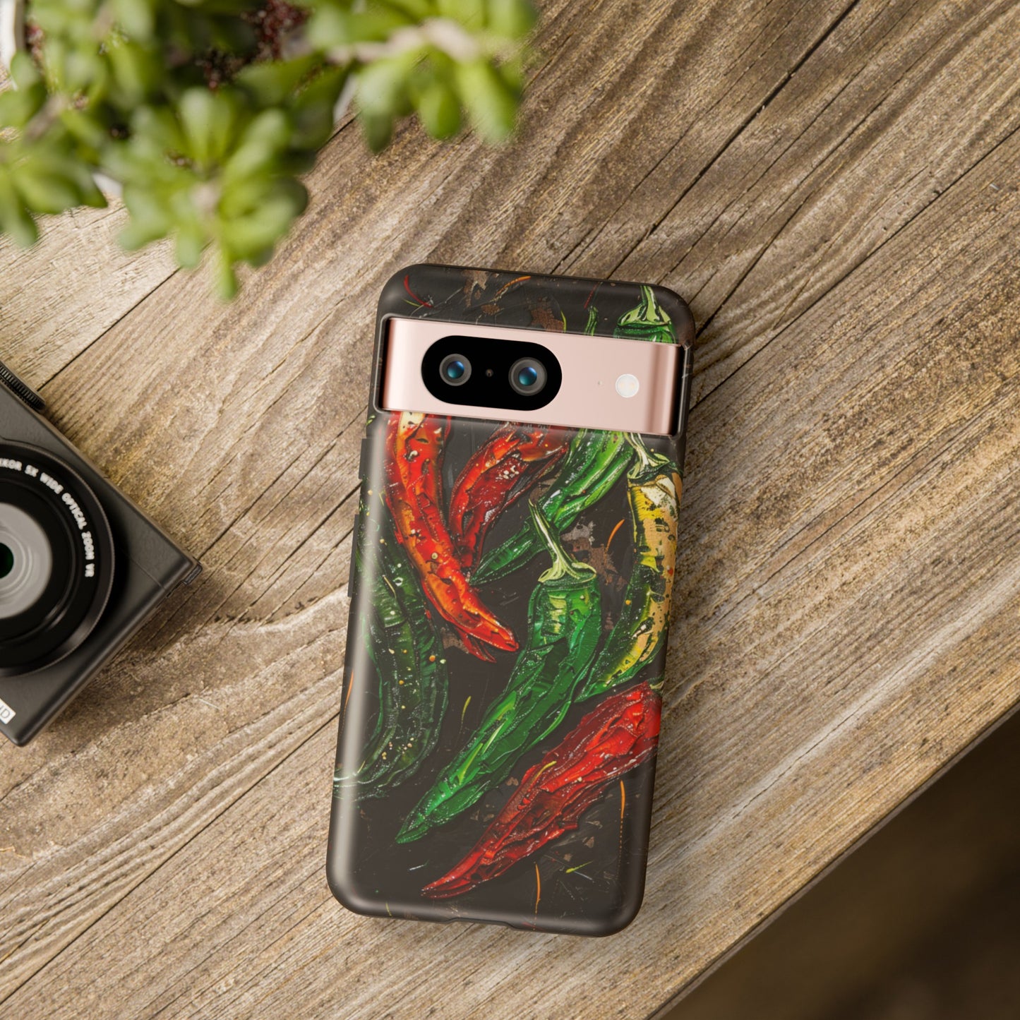 Green and Red Chili Peppers Phone Case