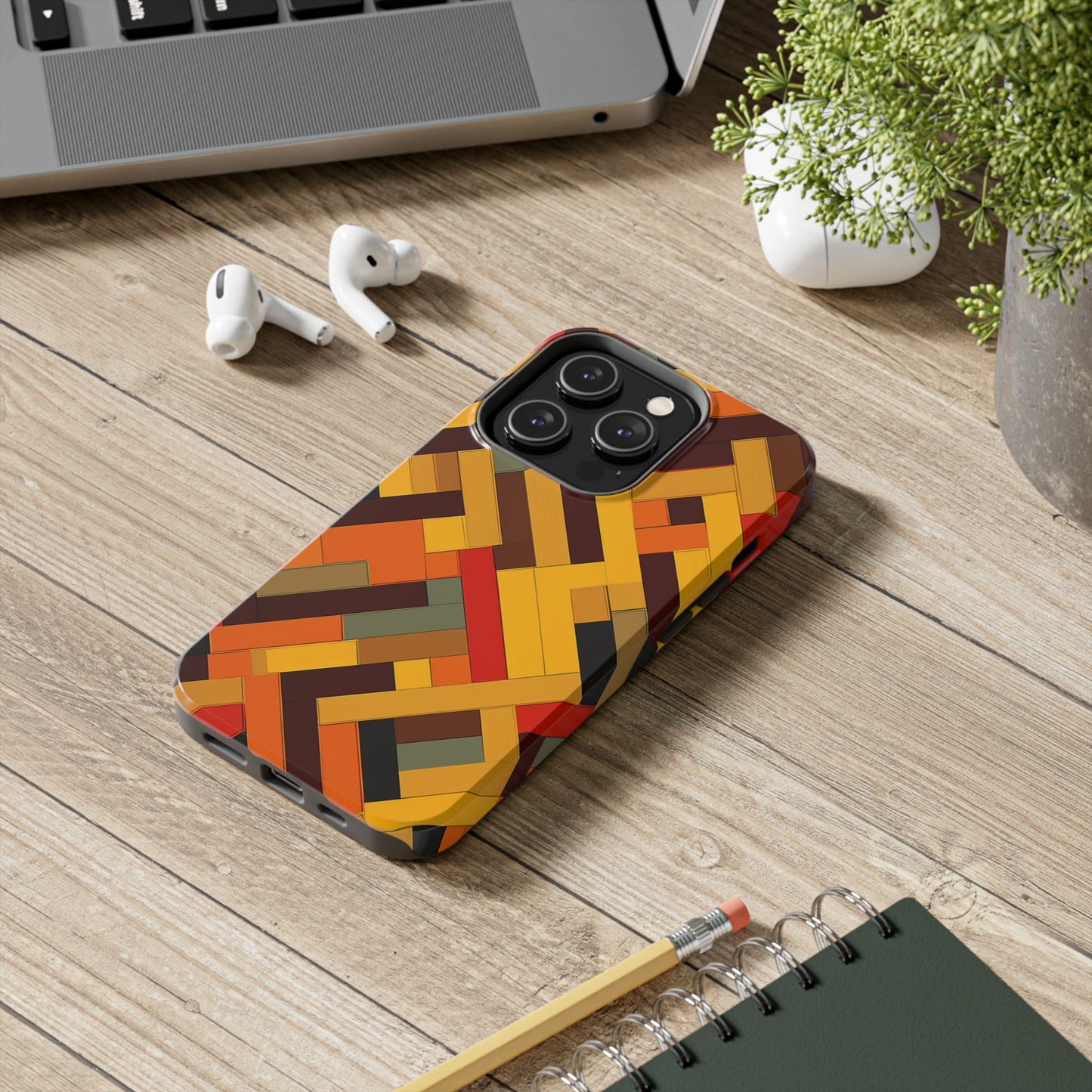 iPhone Tough Case: Intricate & Durable - The Weave Geometric Art Pattern