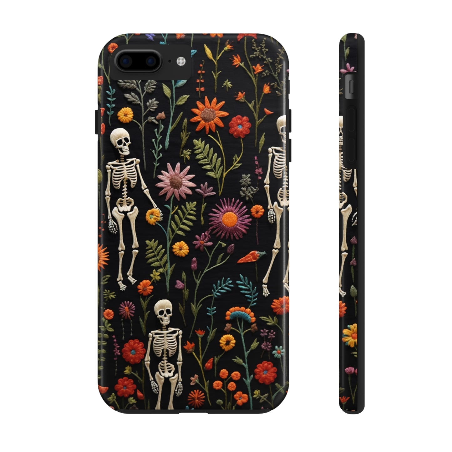 Skeletons in the garden Halloween Embroidery Phone Case