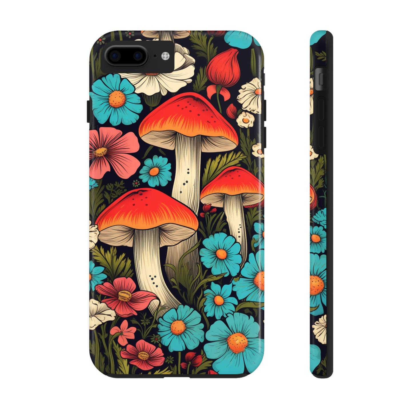 Psychedelic Retro Mushrooms iPhone case | Dive into Vintage Vibes