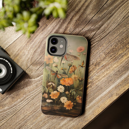 Dragonfly Floral Print iPhone Case | Nature-Inspired Elegance and Device Protection