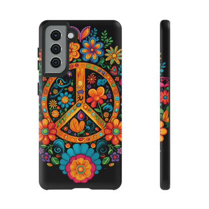 Peace Sign Embroidery Floral Hippie Style Phone Case