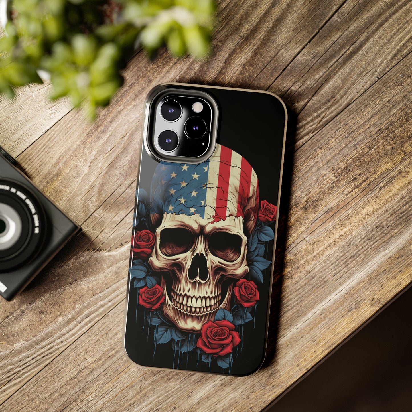 American Pride with an Edgy Spin: Skull USA Flag iPhone Case – Modern Protection Meets Patriotic Design