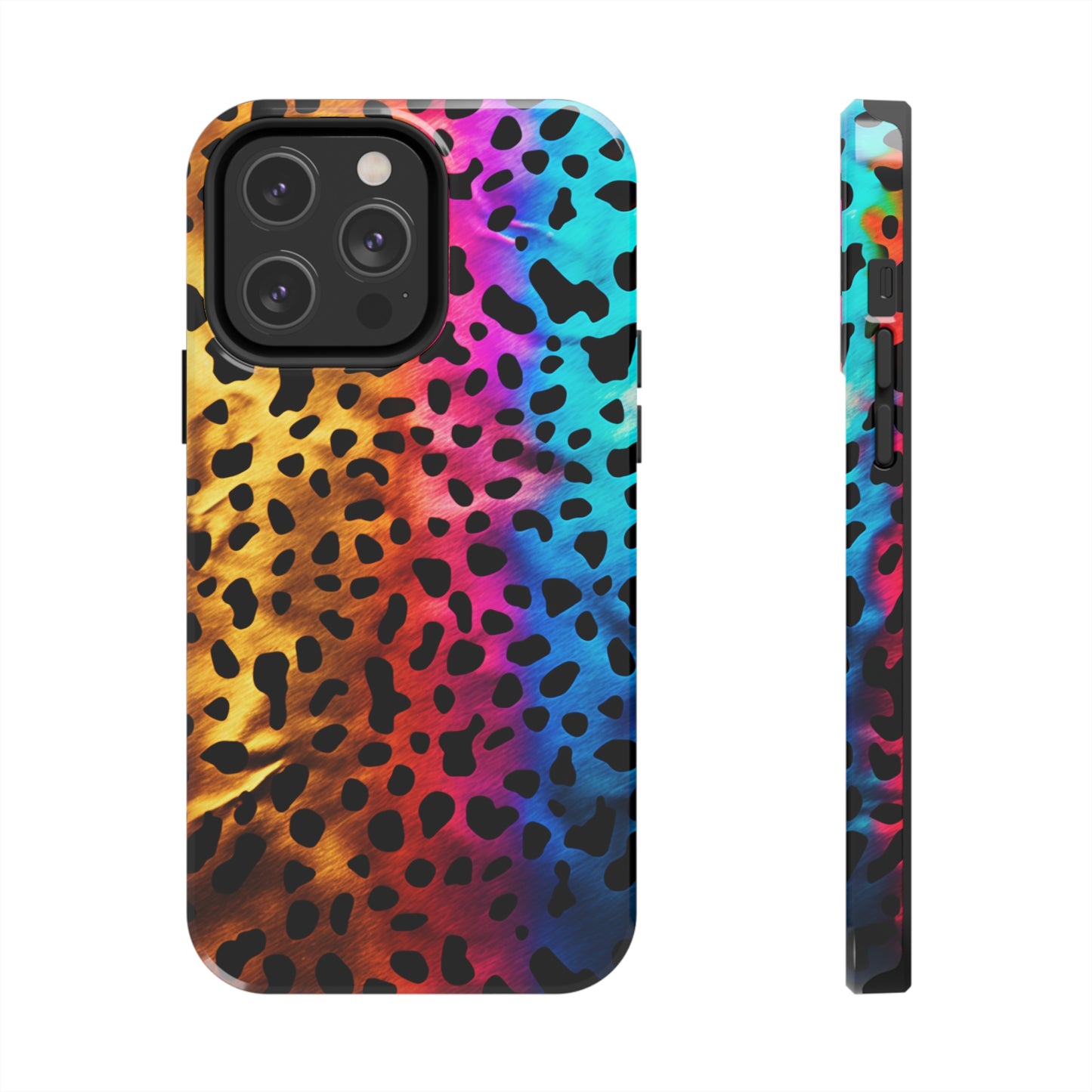 Kaleidoscopic Wild: Psychedelic Rainbow Leopard Print | Dazzling iPhone Case