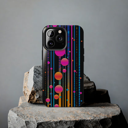 Experience a Blast from the Past: Retro Psychedelic Bubbles Tough Case for Apple iPhone Models