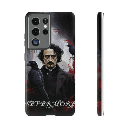 Nevermore Edgar Allen Poe, gothic Raven, Retro Samsung Galaxy Phone iPhone 15, 14 Plus 13 12 7 8 Se Horror Dark Academia Style goth Vibe