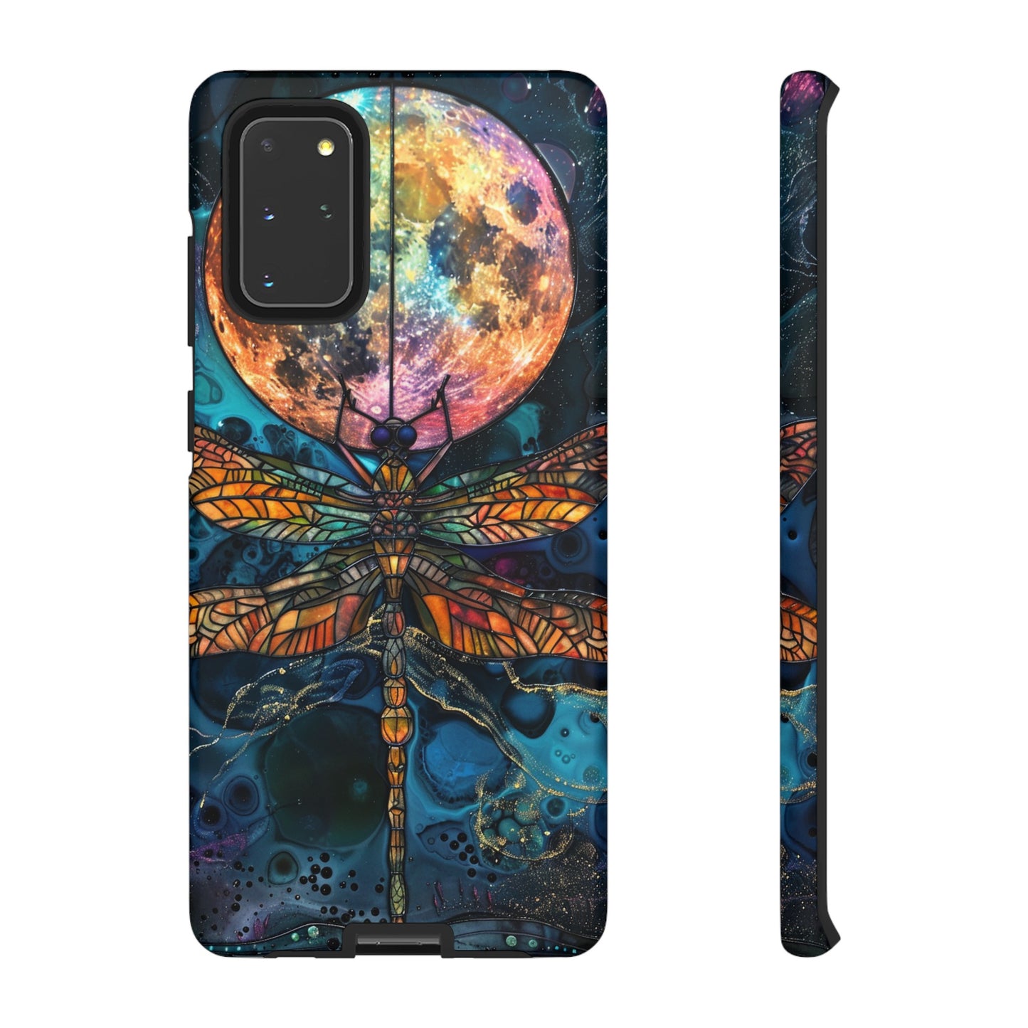 Full Moon Stained Glass Dragonfly Phone Cover