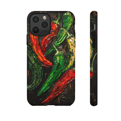 Green and Red Chili Peppers Phone Case