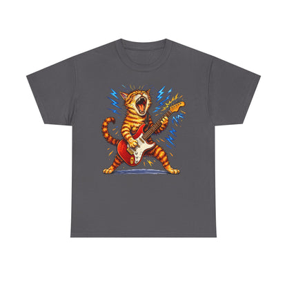 Rock and Roll Cat Electric Guitar Vintage T-Shirt