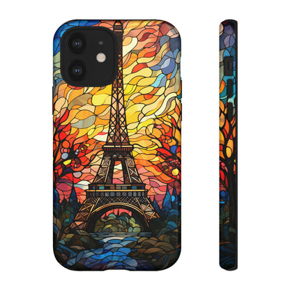 Parisian Elegance: Stained Glass Eiffel Tower | Artistic Flair iPhone Case for iPhone Models 11 through 14 Pro Max, Samsung Galaxy, and Google Pixel