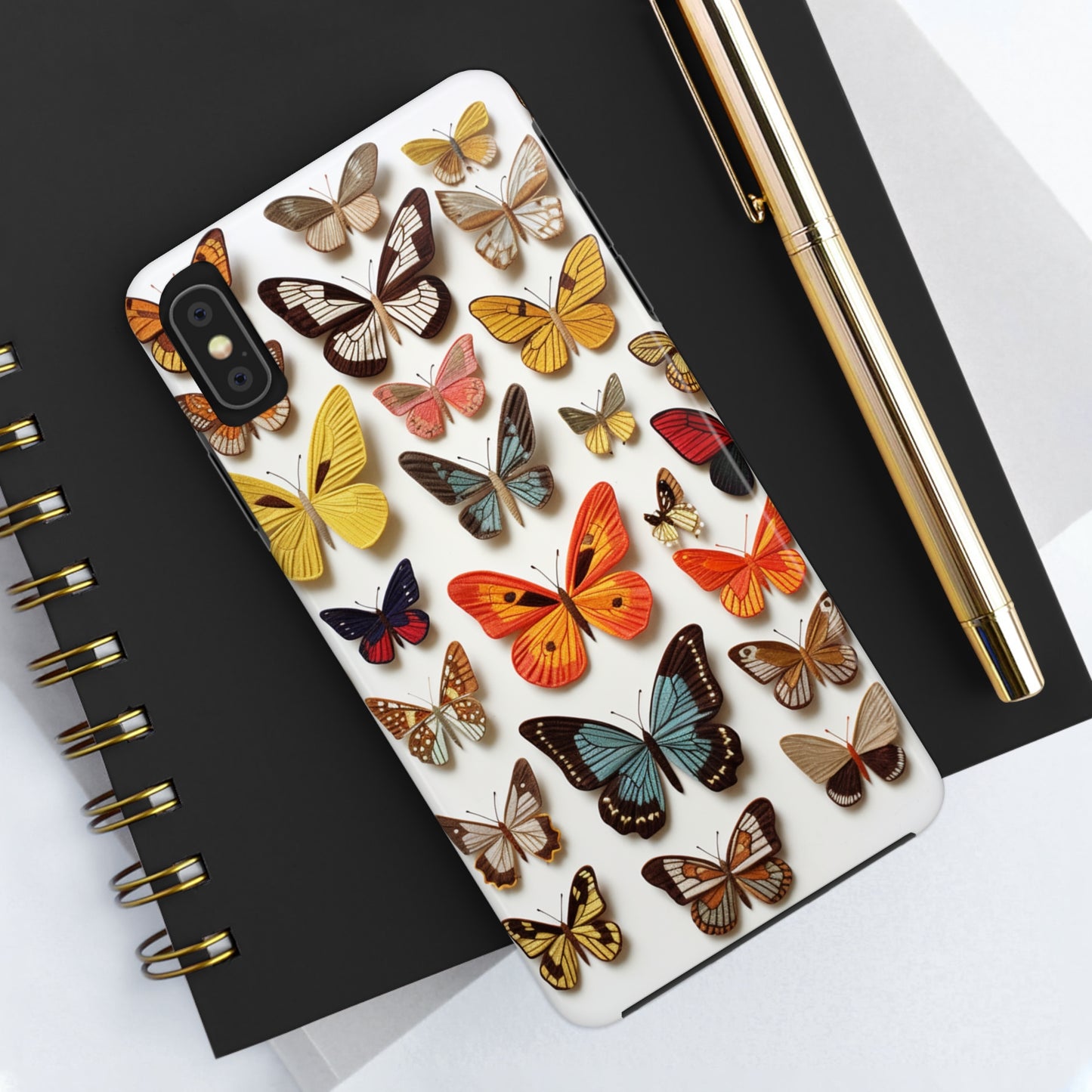 Elegant Embroidery: Delicate Butterfly iPhone Case – Crafted with Precision