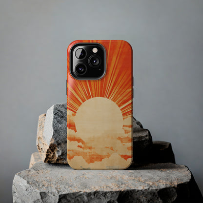 Retro Abstract Sunburst iPhone Case | Embrace the Nostalgic Charm of Artistic Rays