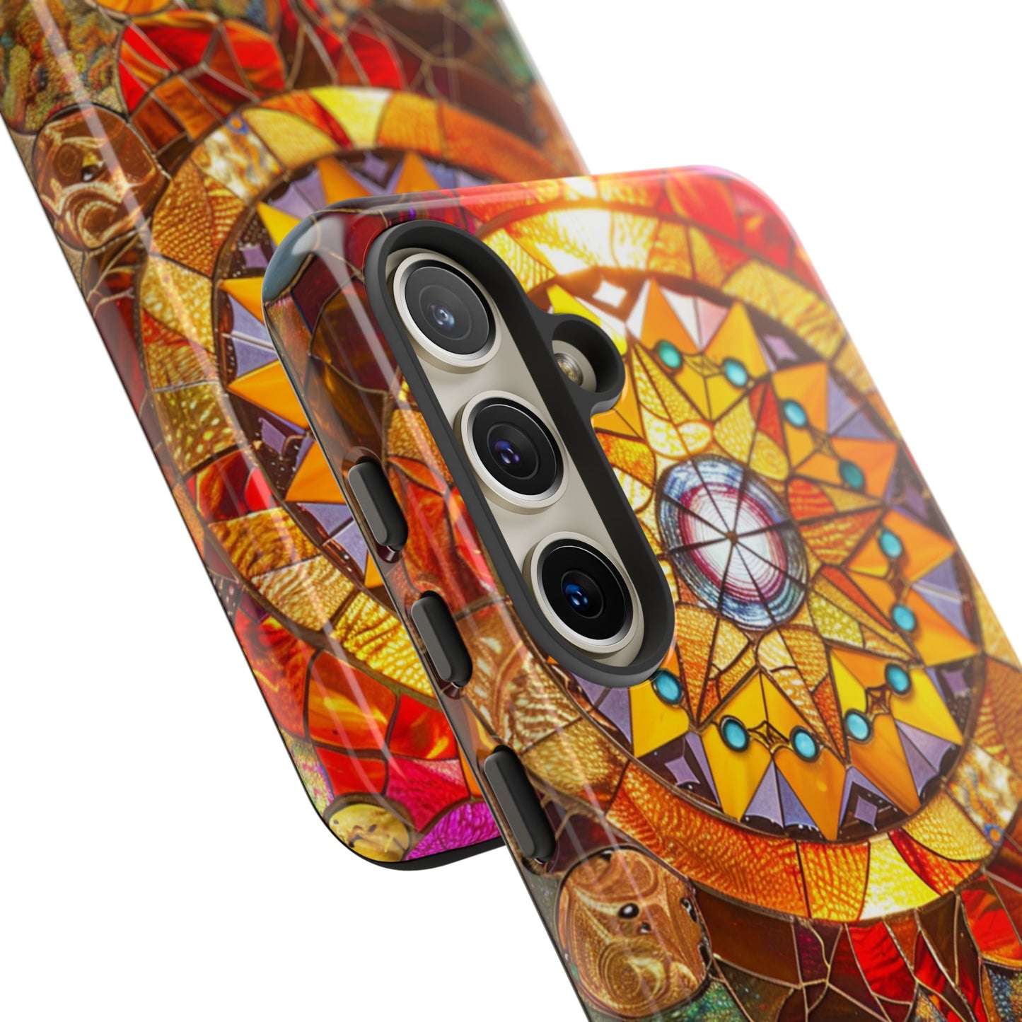 Cosmic Stained Glass Mandala Phone Case