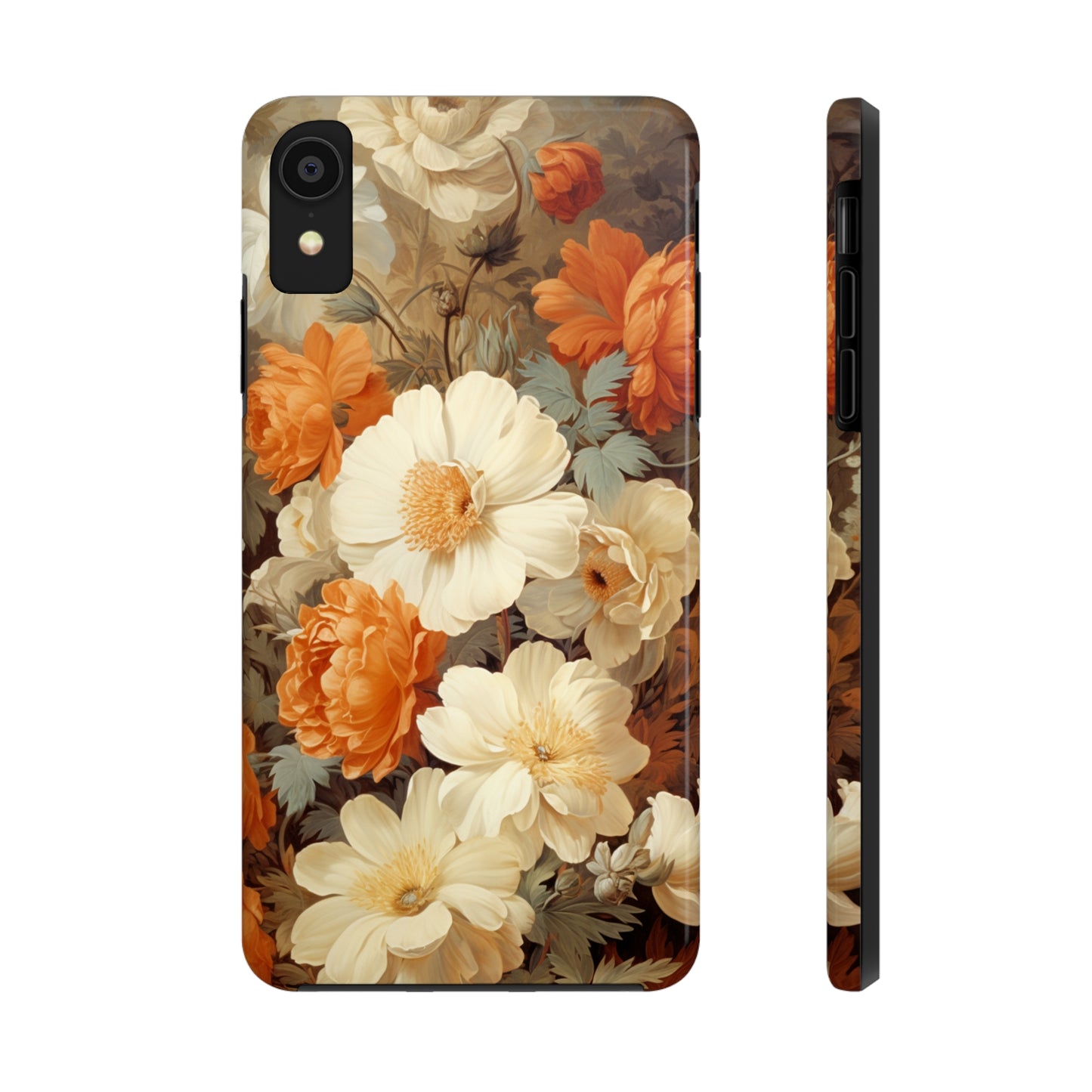 Vintage Floral Aesthetic Phone Tough Case Antique Print for iPhone 14 11 Pro 12 13 XR XS X 7+ 8 Boho Nature Flowers Cottage Core