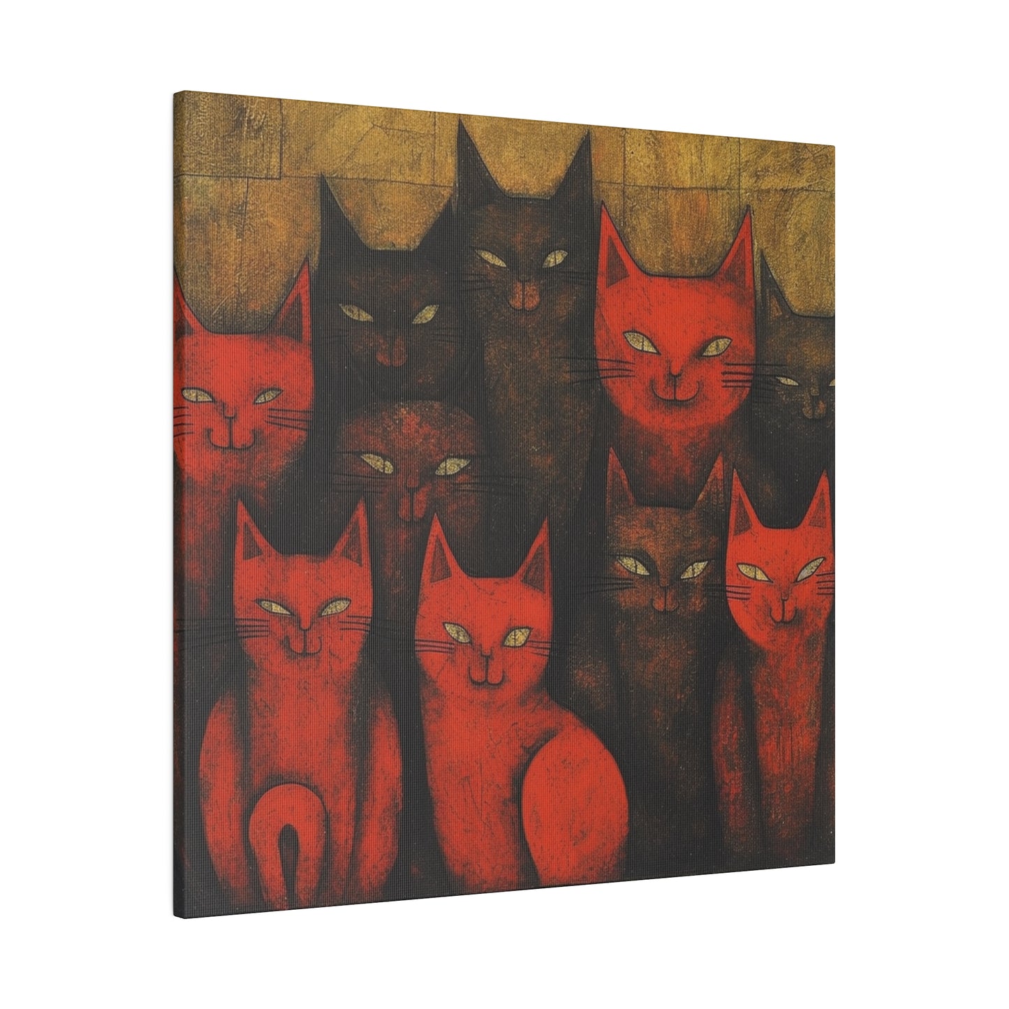 Herd of cats Surrealistic AI Generated Artwork | Stretched Canvas Print