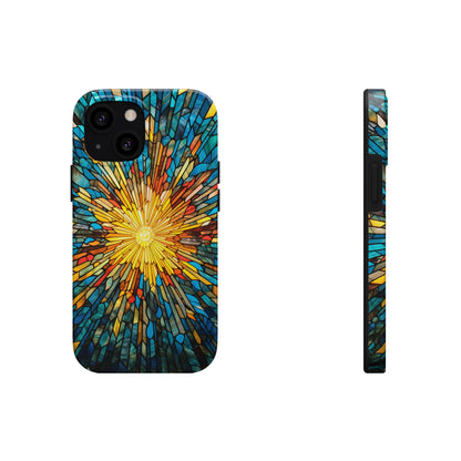 Stained Glass Sunburst Magic | Tough iPhone Case | Embrace Vibrant Style and Reliable Protection