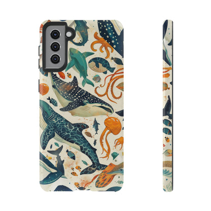 Undersea World Shark, Turtle, Manta Ray Phone Case