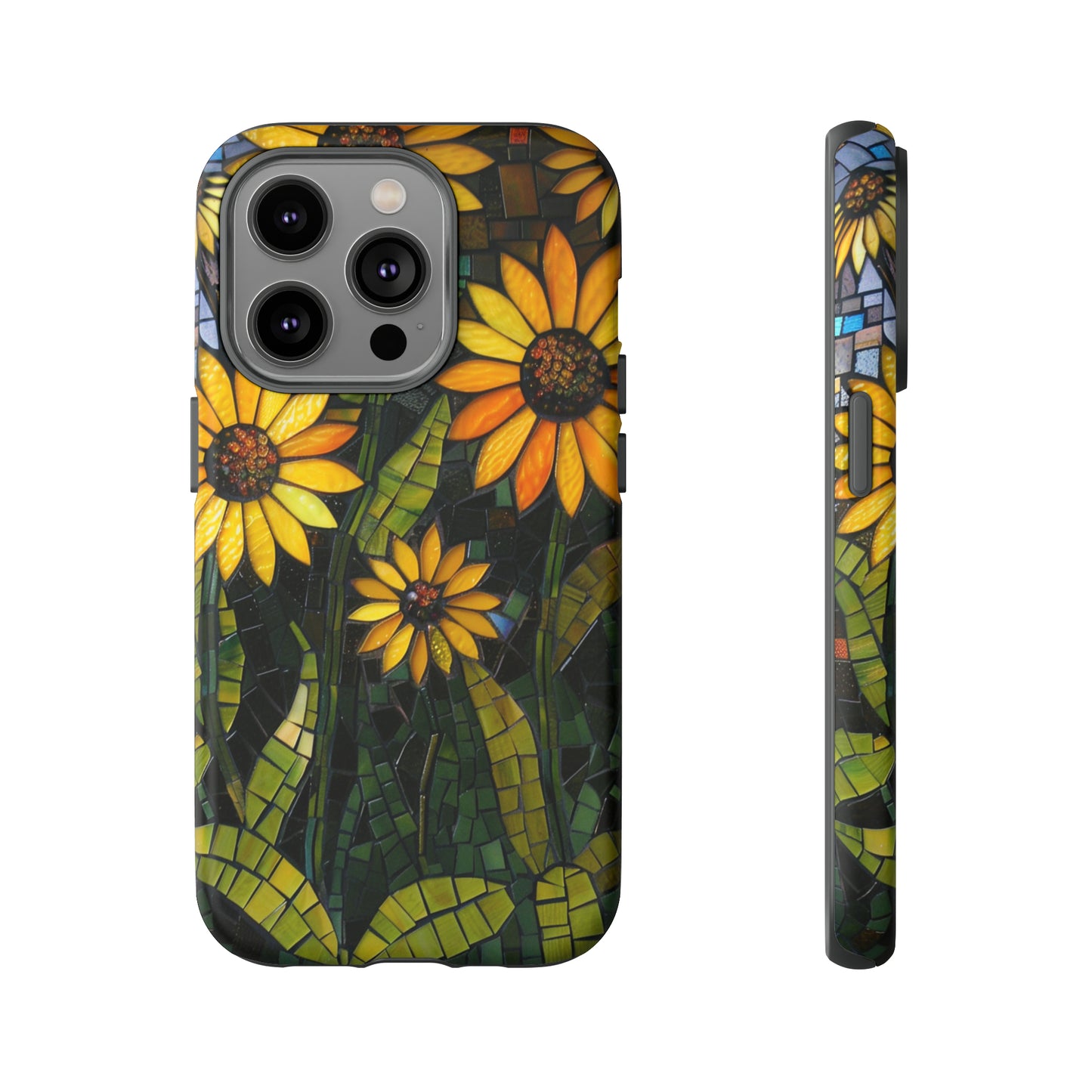 Yellow and Gold Daisy Mosaic Stained Glass Phone Case