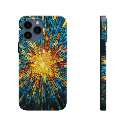 Stained Glass Sunburst Magic | Tough iPhone Case | Embrace Vibrant Style and Reliable Protection