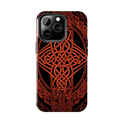 Eternal Weave iPhone Case, Red Celtic Tribal Knots | Timeless Symbolism iPhone Case for Models 11 through 14 Pro Max