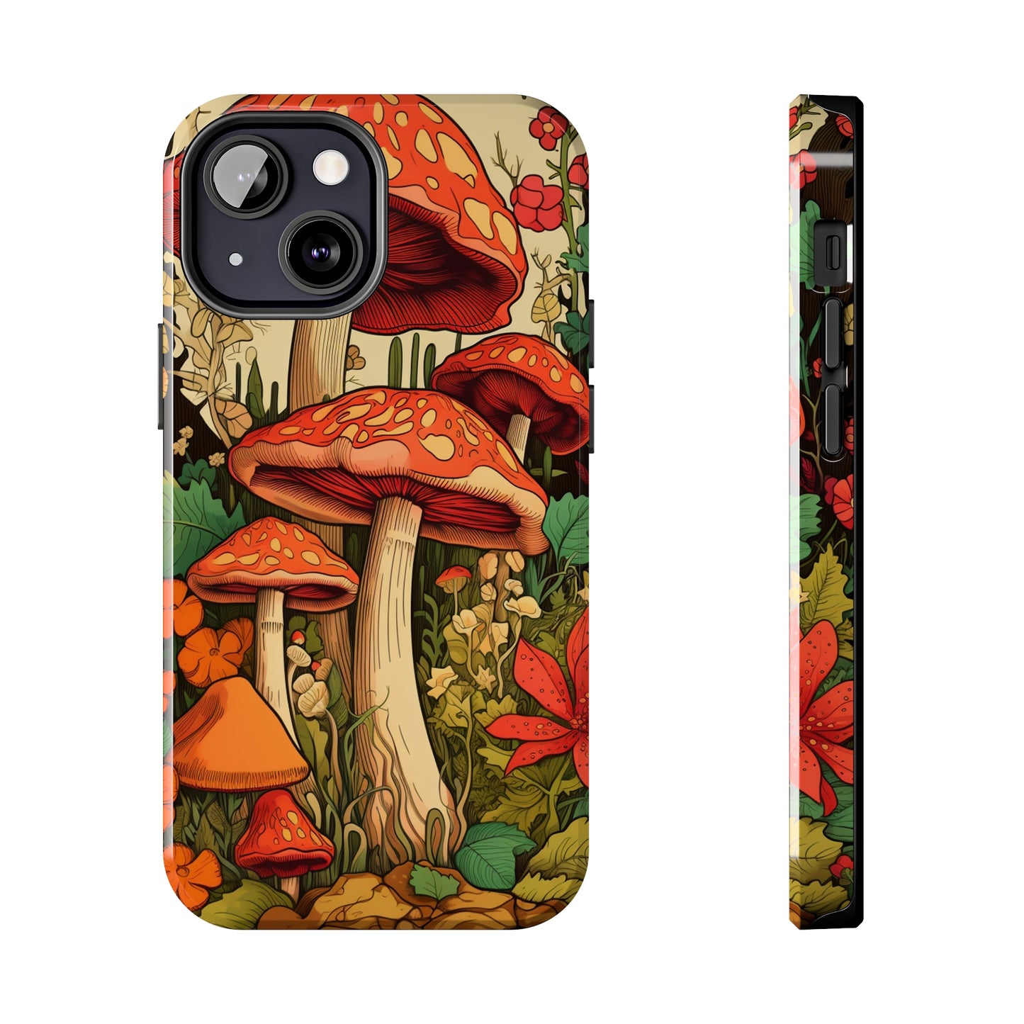 Psychedelic Retro Mushrooms: Dive Deep into Nostalgic Vibes | iPhone Case