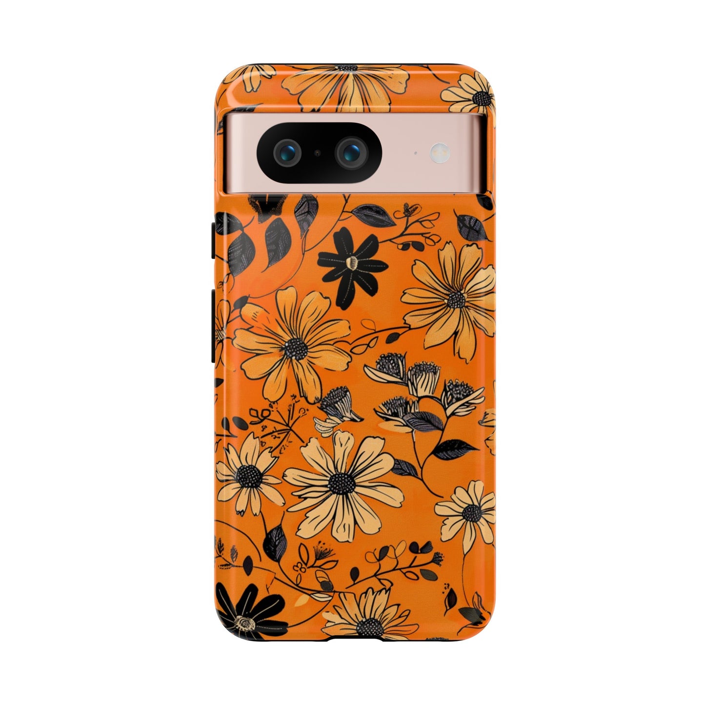 Orange Floral Phone Case Cute Summer Flower Aesthetic