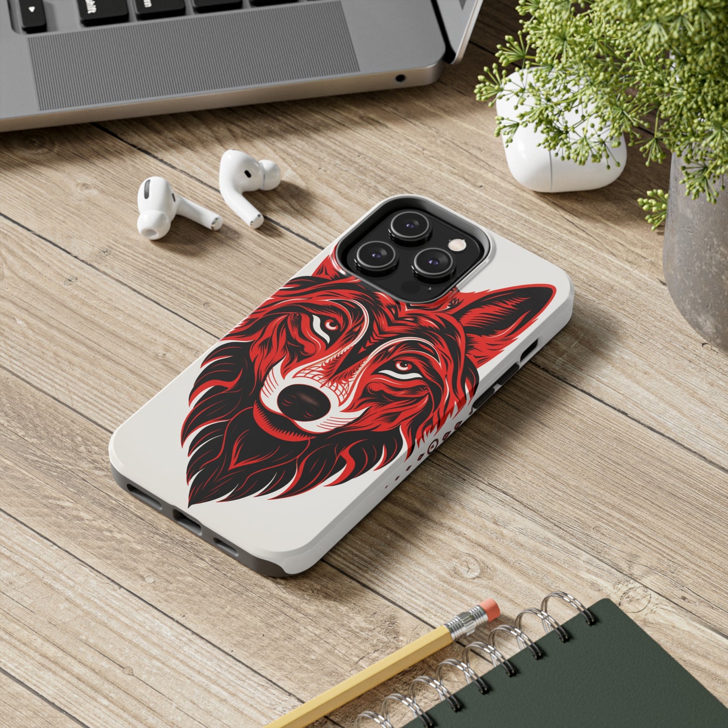 Mystic Echoes: Native American Tribal Wolf | Cultural Heritage iPhone Case