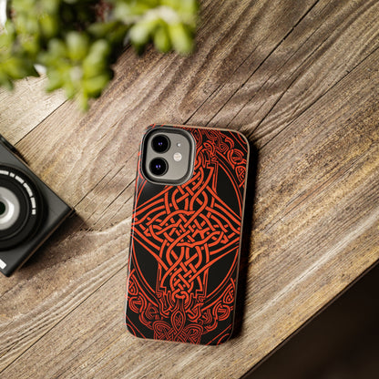 Eternal Weave iPhone Case, Red Celtic Tribal Knots | Timeless Symbolism iPhone Case for Models 11 through 14 Pro Max