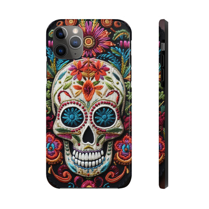 Embroidery Style Skulls Goth Dark Academia Tough Case iPhone Case